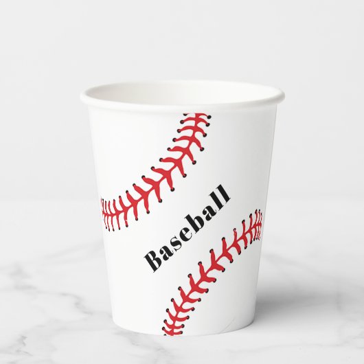 Baseball Stitting Design Cup Papieren Bekers (Achterkant)