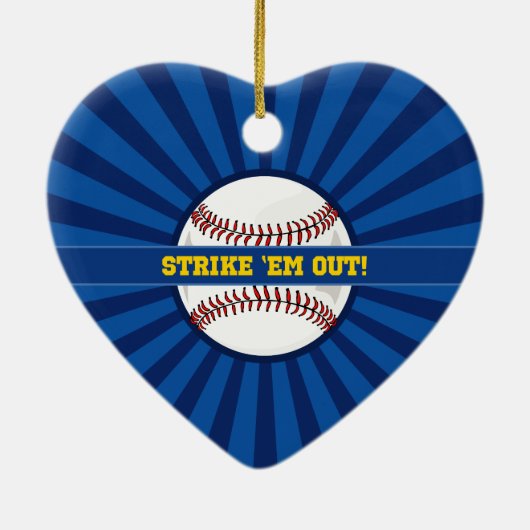 Baseball Strike: Em Out Keramisch Ornament (Achterkant)
