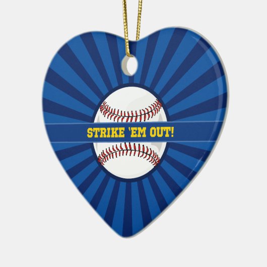 Baseball Strike: Em Out Keramisch Ornament (Links)