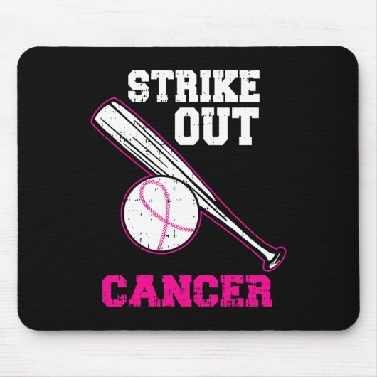Baseball Strike Out Cool Borstkanker Bewustzijn G Muismat (Voorkant)