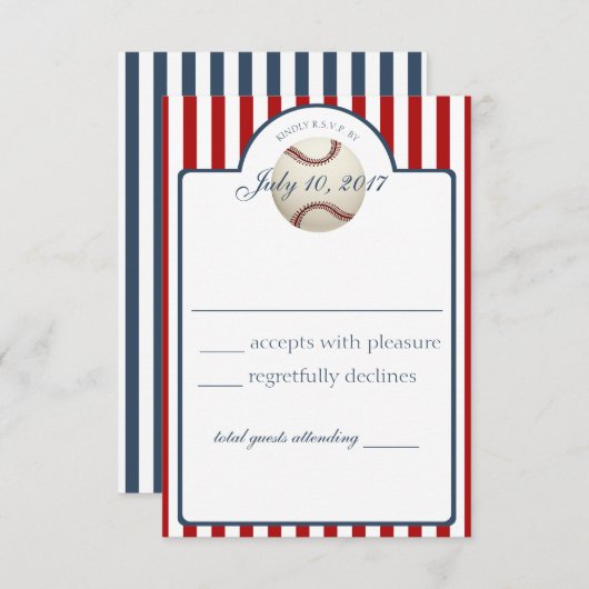 Baseball Stripes Response Kaart (Voorkant / Achterkant)