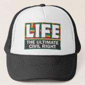 Baseball-style hat with a pro-life message. trucker pet (Voorkant)