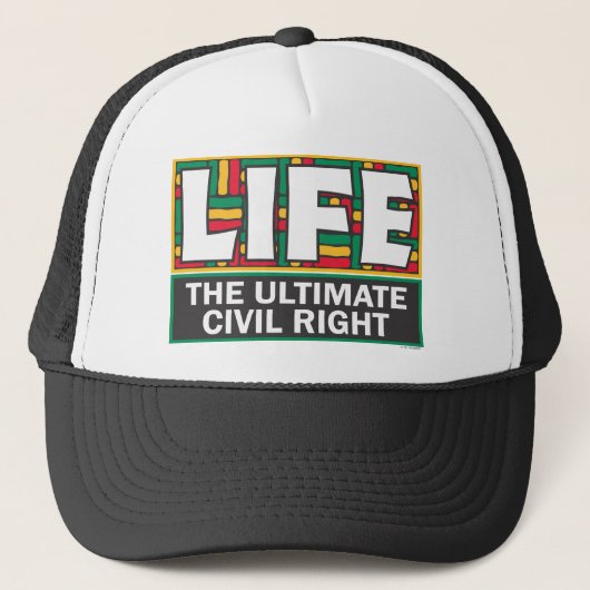 Baseball-style hat with a pro-life message. trucker pet (Voorkant)