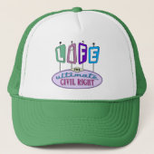 Baseball-style hat with a pro-life message. trucker pet (Voorkant)