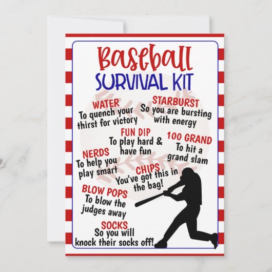 Baseball Survival Kit Kaart (Voorkant)