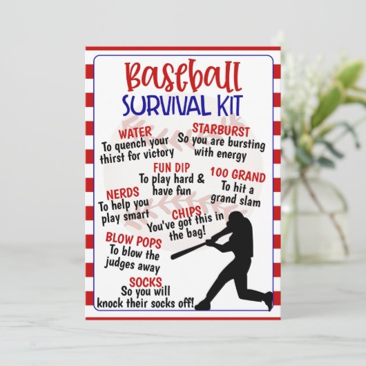 Baseball Survival Kit Kaart (Staand voorkant)