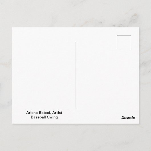 Baseball Swing Briefkaart (Achterkant)