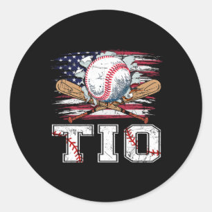 Baseball T-ball Tio Amerikaanse vlag Trotse bal Ti Ronde Sticker