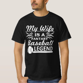 Baseball T Shirt - Mijn vrouw is een Fantasy Baseb