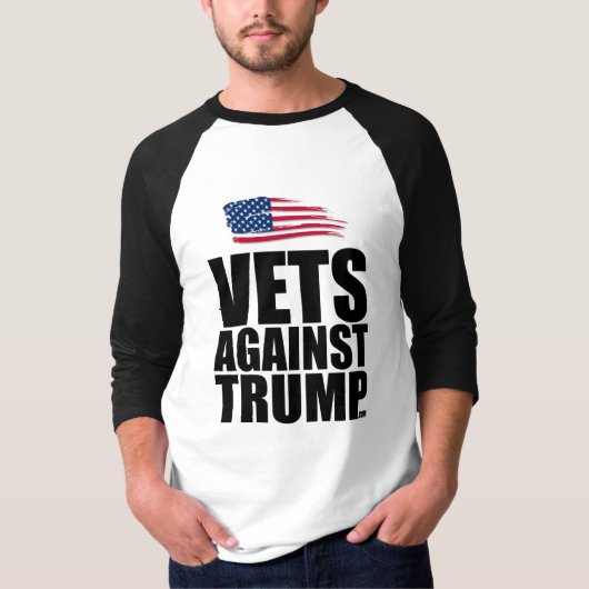 Baseball T-shirt - Strijd tegen Trump (Voorkant)