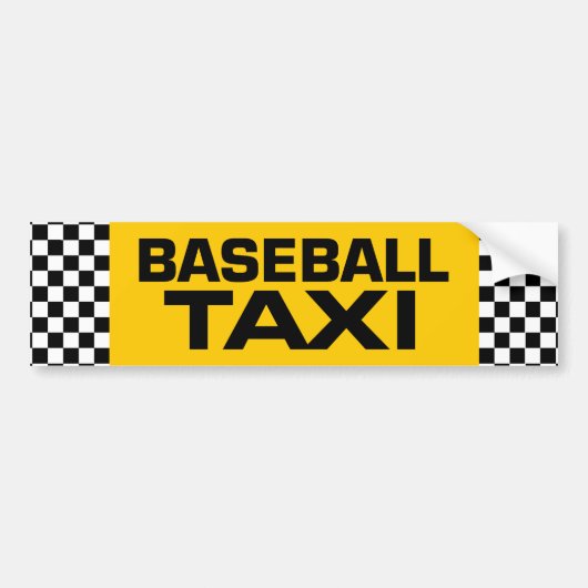 Baseball Taxi Bumpersticker (Voorkant)