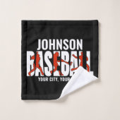 Baseball Team ADD NAAM Kampioen Speler Bad Handdoek (Wasdoekje)