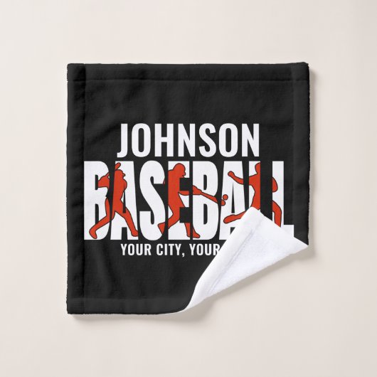 Baseball Team ADD NAAM Kampioen Speler Bad Handdoek (Wasdoekje)