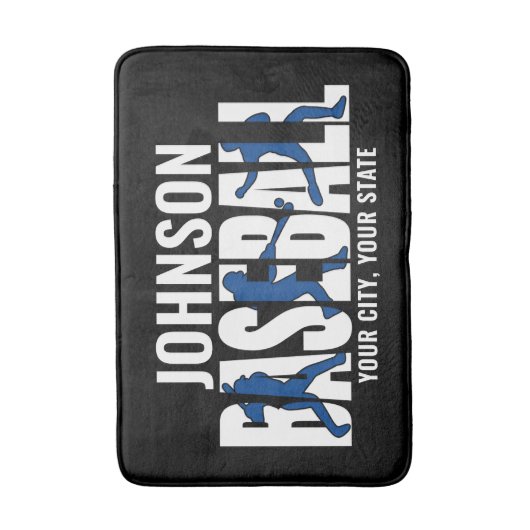 Baseball Team ADD NAAM Kampioen Speler Badmat (Voorkant Verticaal)