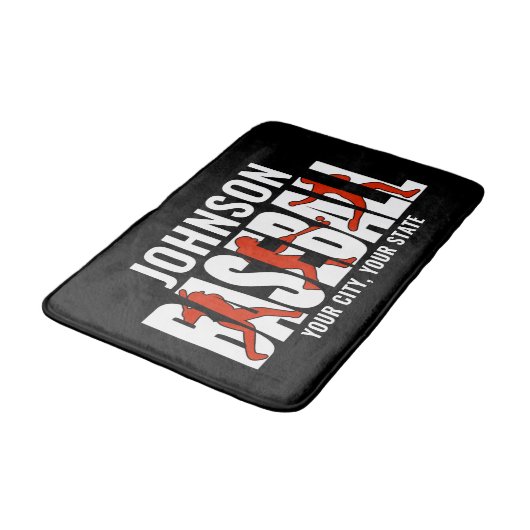 Baseball Team ADD NAAM Kampioen Speler Badmat (Gekanteld)