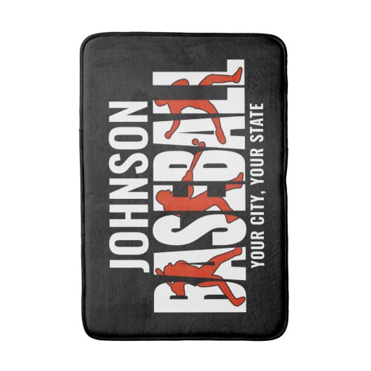 Baseball Team ADD NAAM Kampioen Speler Badmat (Voorkant Verticaal)