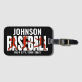 Baseball Team ADD NAAM Kampioen Speler Bagagelabel (Voorkant (horizontaal))