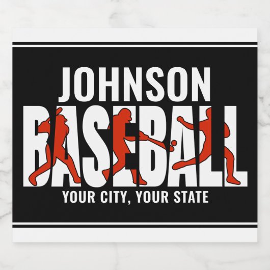 Baseball Team ADD NAAM Kampioen Speler Bier Etiket (Enkel label)