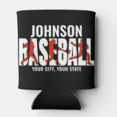 Baseball Team ADD NAAM Kampioen Speler Blikjeskoeler (Achterkant)