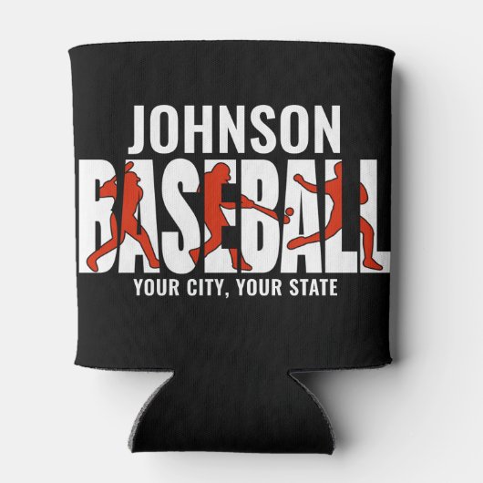 Baseball Team ADD NAAM Kampioen Speler Blikjeskoeler (Achterkant)