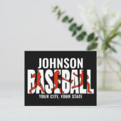 Baseball Team ADD NAAM Kampioen Speler Briefkaart (Staand voorkant)