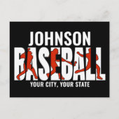 Baseball Team ADD NAAM Kampioen Speler Briefkaart (Voorkant)