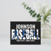 Baseball Team ADD NAAM Kampioen Speler Briefkaart (Staand voorkant)