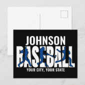 Baseball Team ADD NAAM Kampioen Speler Briefkaart (Voorkant / Achterkant)