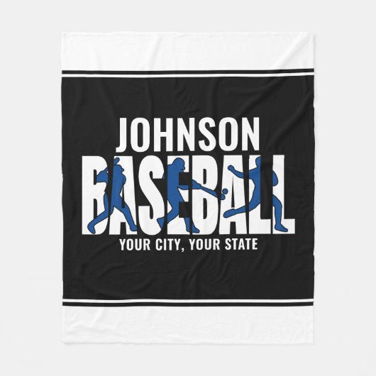 Baseball Team ADD NAAM Kampioen Speler Fleece Deken (Voorkant)
