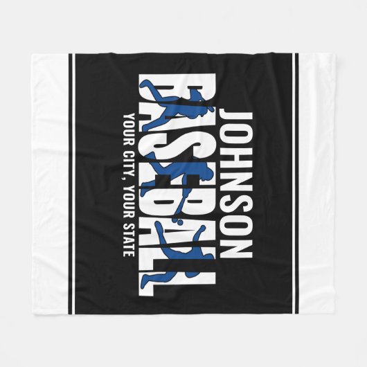 Baseball Team ADD NAAM Kampioen Speler Fleece Deken (Voorkant (Horizontaal))