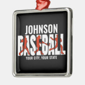 Baseball Team ADD NAAM Kampioen Speler Metalen Ornament (Links)