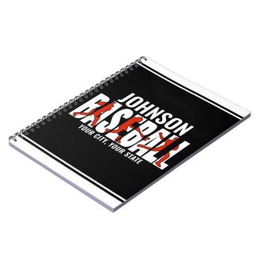 Baseball Team ADD NAAM Kampioen Speler Notitieboek (Linkerzijde)