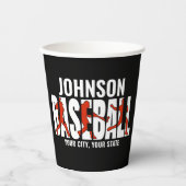 Baseball Team ADD NAAM Kampioen Speler Papieren Bekers (Voorkant)