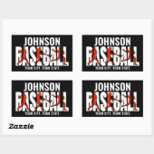 Baseball Team ADD NAAM Kampioen Speler Rechthoekige Sticker (Vel)
