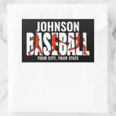 Baseball Team ADD NAAM Kampioen Speler Rechthoekige Sticker (Tas)