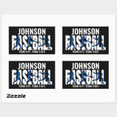 Baseball Team ADD NAAM Kampioen Speler Rechthoekige Sticker (Vel)