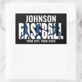 Baseball Team ADD NAAM Kampioen Speler Rechthoekige Sticker (Tas)