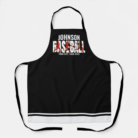 Baseball Team ADD NAAM Kampioen Speler Schort (Voorkant)