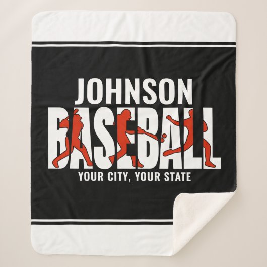 Baseball Team ADD NAAM Kampioen Speler Sherpa Deken (Voorkant)