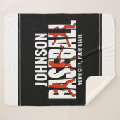 Baseball Team ADD NAAM Kampioen Speler Sherpa Deken (Voorkant (horizontaal))