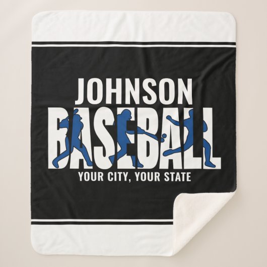 Baseball Team ADD NAAM Kampioen Speler Sherpa Deken (Voorkant)