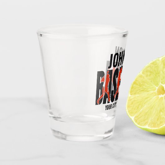 Baseball Team ADD NAAM Kampioen Speler Shot Glas (Links)