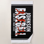 Baseball Team ADD NAAM Kampioen Speler Strandlaken (Voorkant)