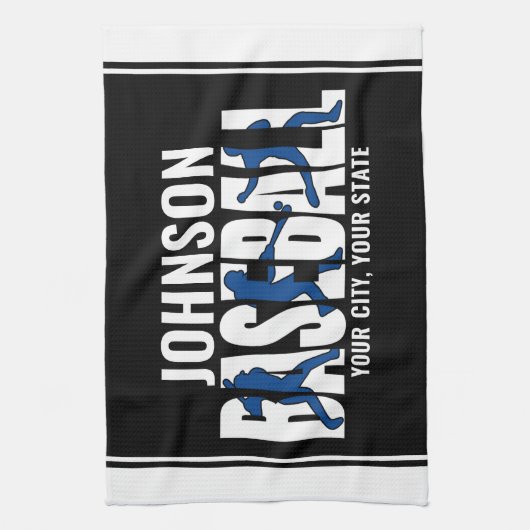 Baseball Team ADD NAAM Kampioen Speler Theedoek (Verticaal)