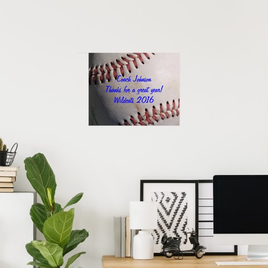 Baseball Team Coach Gift Poster (Thuiskantoor)