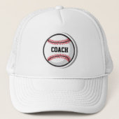 Baseball Team COACH White Black Trucker Pet (Voorkant)