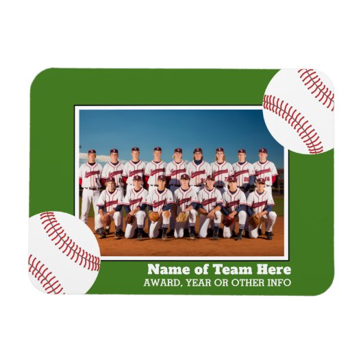 Baseball Team Foto met onderscheiding of jaarlijks Magneet (Horizontaal)