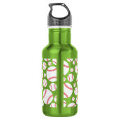 Baseball Team Green Water Flacon met naam Waterfles (Achterkant)