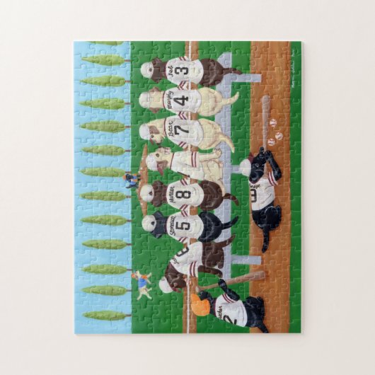 Baseball Team Labradors Legpuzzel (Verticaal)