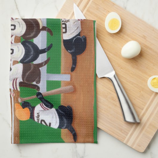 Baseball Team Labradors Theedoek (Quarter Fold)